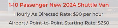 shuttle van price